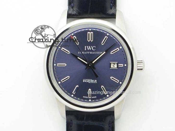 MIROTIME 0201 MoistureWicking Da Vinci IW356601 SS MKF 1:1 Best Edition Blue Dial On Black Leather Strap A 7233